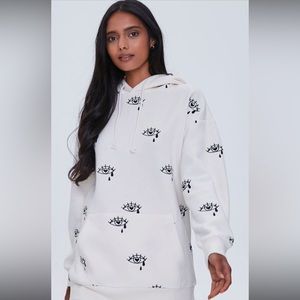 Heart eyes fleece hoodie